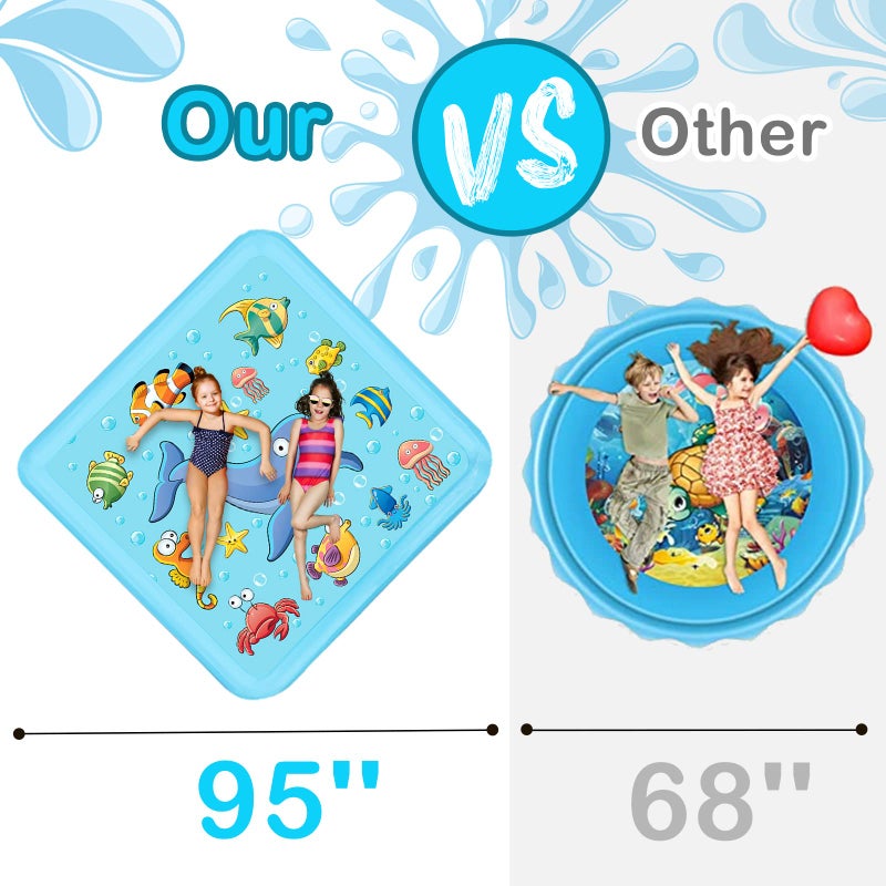 Growsland Splash Pad for Toddlers, Outdoor Sprinkler for Kids, 67" Summer Water Toys Inflatable Wading Baby Pool Fun Gifts for 3 4 5 6 7 8 9 Years Old Boy Girl Backyard Garden Lawn Outdoor Games - Image 2