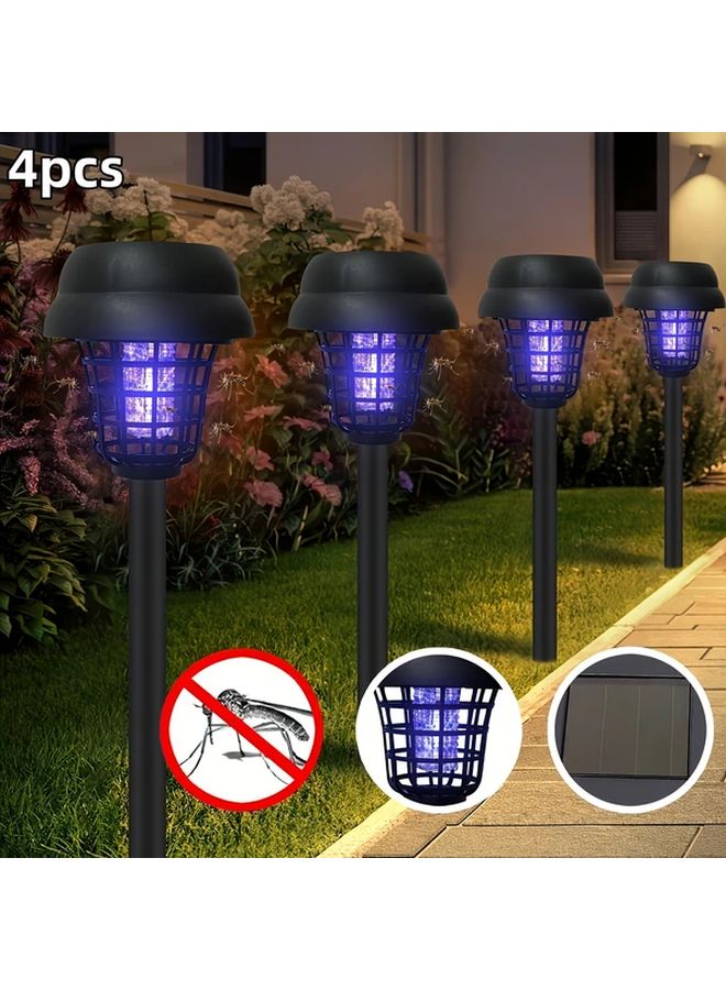 4 قطع مصائد البعوض الشمسية في الهواء الطلق، أداة اصطياد الحشرات تعمل بالطاقة الشمسية، ضوء العشب، مقاوم للماء IP65 - Image 3