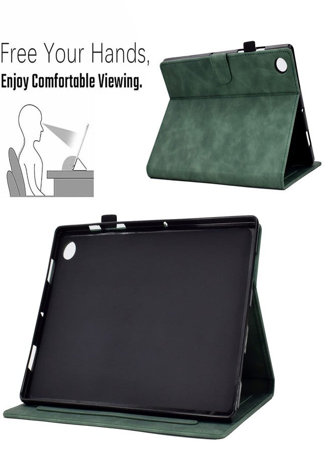 FUNUT Case for Samsung Galaxy Tab A9+/A9 Plus 11 Inch 2024 2023 (SM-X210/X216/X218), PU Leather Cover Embossed Flower Multi-Angle Stand with Auto Wake/Sleep Case for Galaxy Tab A9 Plus Tablet,Green - Image 4