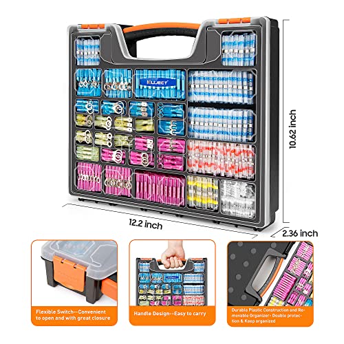 Kuject 1200PCS Heat Shrink Wire Connectors, Multipurpose Waterproof Electrical Wire Terminals kit, Insulated Crimp Ring Fork Spade Terminal Solder Butt Splice Connectors for Marine Boat Truck - Image 3