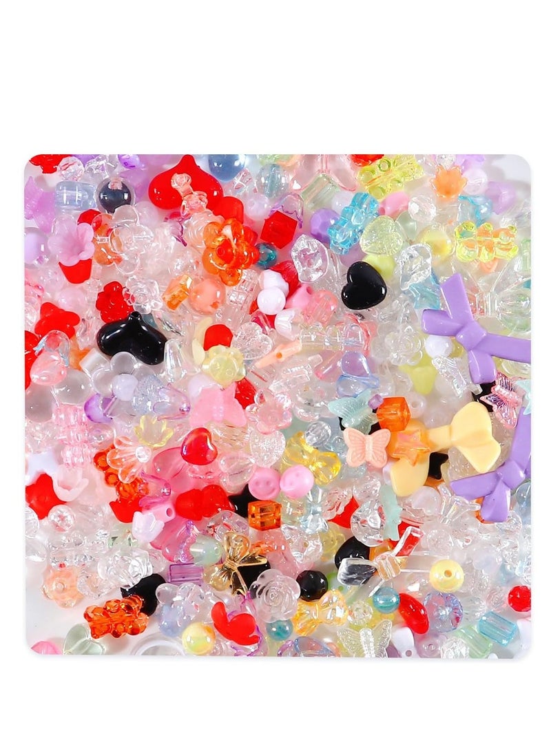 سيوسي 90 ~ 150 خرز أكريليك لصنع المجوهرات، خرز ملون متنوع، خرز جمالي لطيف كاواي لصنع الأساور، خرز فراشة الزهور، قلادات بالجملة، سلاسل هواتف محمولة ذاتية الصنع، ثلاثة ألوان - Image 4