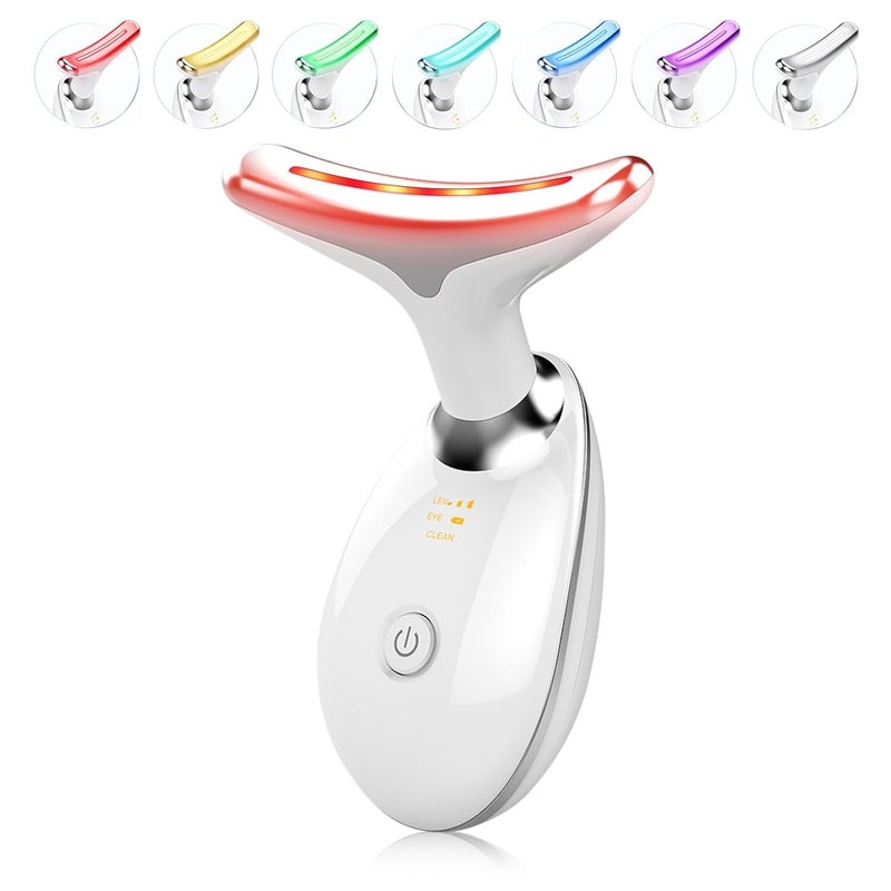 DEAL NUT Facial Massager RedLightTherapyforFace and Neck Face culpting Wand with 7 Color White - Image 1