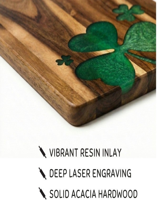 إنو بيتا لوح تقطيع من خشب الأكاسيا من Irish Gifts، مع صينية فريدة من نوعها مصنوعة من راتنج الإيبوكسي بنمط إيرلندي، مثالي لتحضير وتقديم وجبات الطعام في المطبخ، لوح متعدد الاستخدامات للجبن واللحوم الباردة، مناسب للحوم والخضراوات، 15 × 9.6 بوصة - Image 4