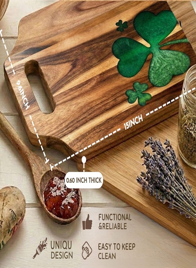 إنو بيتا لوح تقطيع من خشب الأكاسيا من Irish Gifts، مع صينية فريدة من نوعها مصنوعة من راتنج الإيبوكسي بنمط إيرلندي، مثالي لتحضير وتقديم وجبات الطعام في المطبخ، لوح متعدد الاستخدامات للجبن واللحوم الباردة، مناسب للحوم والخضراوات، 15 × 9.6 بوصة - Image 3