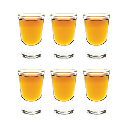 Vikko 1 Ounce Shot Glasses Set of 6 Small Liquor and Spirit Glasses Durable Tequila Bar Glasses For Alcohol and Espresso Shots Cheerio 1 Oz