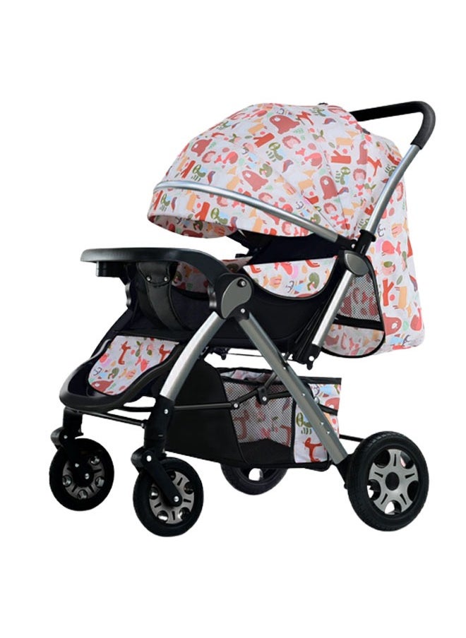 ZCM-HAPPY - Deluxe Foldable Baby Stroller - Portable Multifunctional Travel Pram for Newborns and Infants with Four-Wheel Suspension - Image 1
