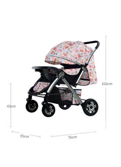 ZCM-HAPPY Deluxe Foldable Baby Stroller - Portable Multifunctional Travel Pram for Newborns and Infants with Four-Wheel Suspension  - Image 2