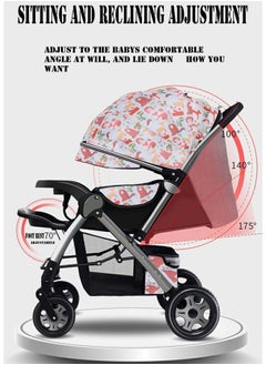 ZCM-HAPPY Deluxe Foldable Baby Stroller - Portable Multifunctional Travel Pram for Newborns and Infants with Four-Wheel Suspension  - Image 3