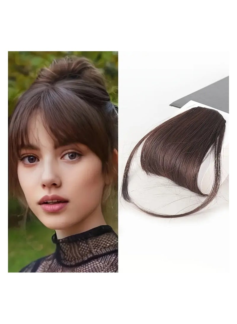 LANGMANNI باروكة بانغز صناعية قابلة للتثبيت - غرة شعر مستقيمة تبدو طبيعية للنساء، ألياف مقاومة لدرجات الحرارة العالية، مثالية للكوسبلاي والحفلات، إكسسوار كوسبلاي|غرة قابلة للتثبيت|خط شعر واقعي، إكسسوارات باروكة - Image 1
