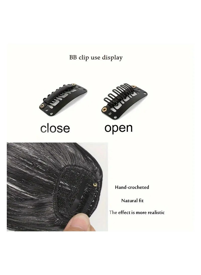 LANGMANNI باروكة بانغز صناعية قابلة للتثبيت - غرة شعر مستقيمة تبدو طبيعية للنساء، ألياف مقاومة لدرجات الحرارة العالية، مثالية للكوسبلاي والحفلات، إكسسوار كوسبلاي|غرة قابلة للتثبيت|خط شعر واقعي، إكسسوارات باروكة - Image 4