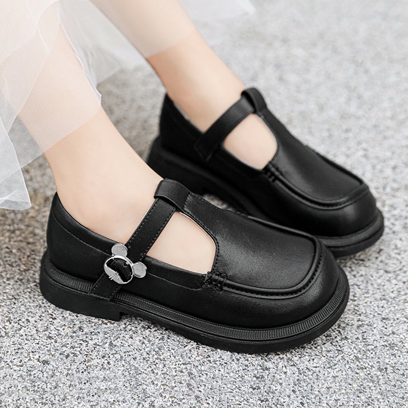 Girl'S Leather Shoes Little Princess Black Student Shoes Little Girl'S British Style Soft Sole Children'S Shoes - Image 1