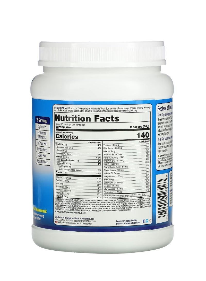 ناتورادي مخفوق الصويا الكامل لإنقاص الوزن بالفانيليا 1.2 رطل (540 جم) - Image 2