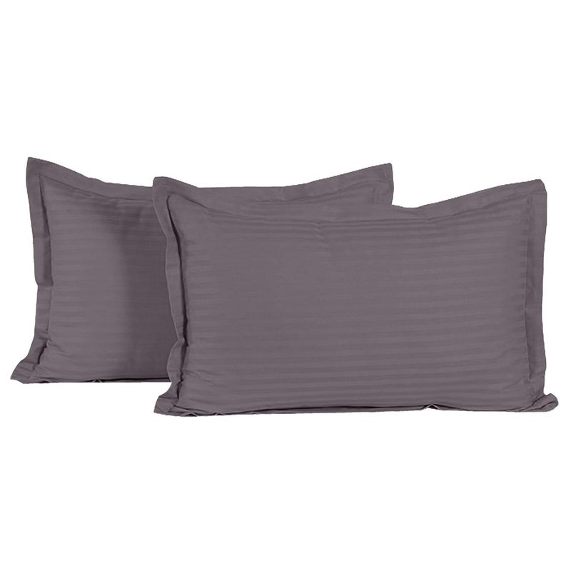 Kuber Industries Cotton Luxurious Striped 2 Pieces Pillow Cover 25"x17" (Grey), CTKTC13945 - Image 2