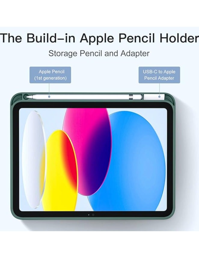 iPad Smart Case 10.9 with Auto Sleep/Wake Super Protection with Pen Holder Suitable for iPad Stand for Watching Movies Green  - Image 3