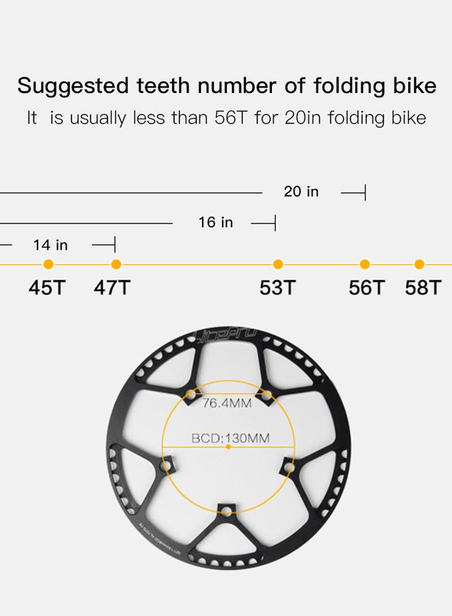 NIBEMINENT Bike Bicycle Single Crank Round Chain Ring  - Image 3