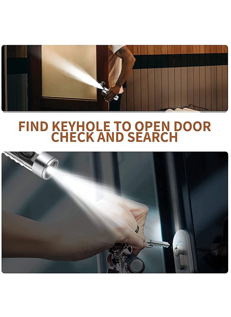 Y&D - Mini LED Flashlights USB Rechargeable Small Keychain Flashlight with 11 Modes of Main & Side Light, Portable Pocket EDC Flash Light for Daily Using, Backpacking, Camping, and Hiking, etc. - Image 1