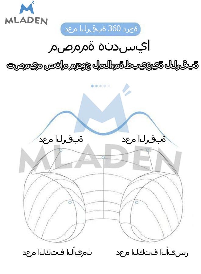 MLADEN Neck Pillow Memory Foam Travel Pillow with 360-Degree Head Support Comfortable and Lightweight Ideal for Sleeping on Airplane Car Train Bus and Home Use - Image 4
