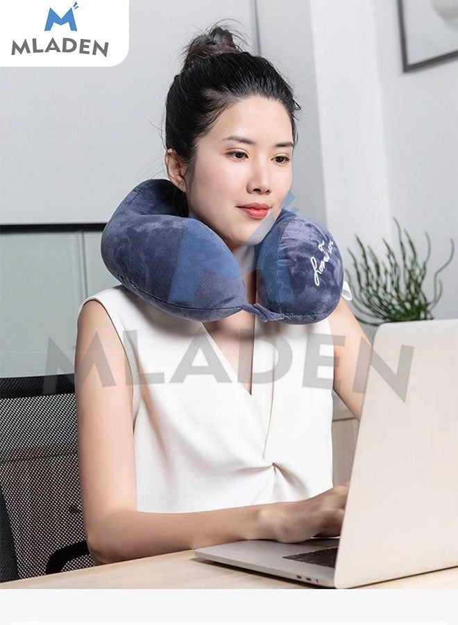 MLADEN Neck Pillow Memory Foam Travel Pillow with 360-Degree Head Support Comfortable and Lightweight Ideal for Sleeping on Airplane Car Train Bus and Home Use - Image 5