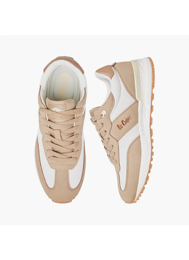 لي كوبر Women's Panelled Sneakers with Lace-Up Closure