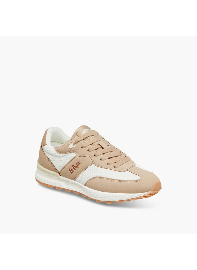 لي كوبر Women's Panelled Sneakers with Lace-Up Closure