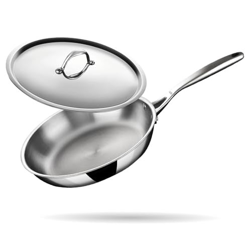 Stahl Artisan Triply 1.5 L, 22 cm Stainless Steel Fry Pan with Lid, Induction & Gas Stove Compatible Frying Pan, Omelette Pan, Egg Pan - Image 1