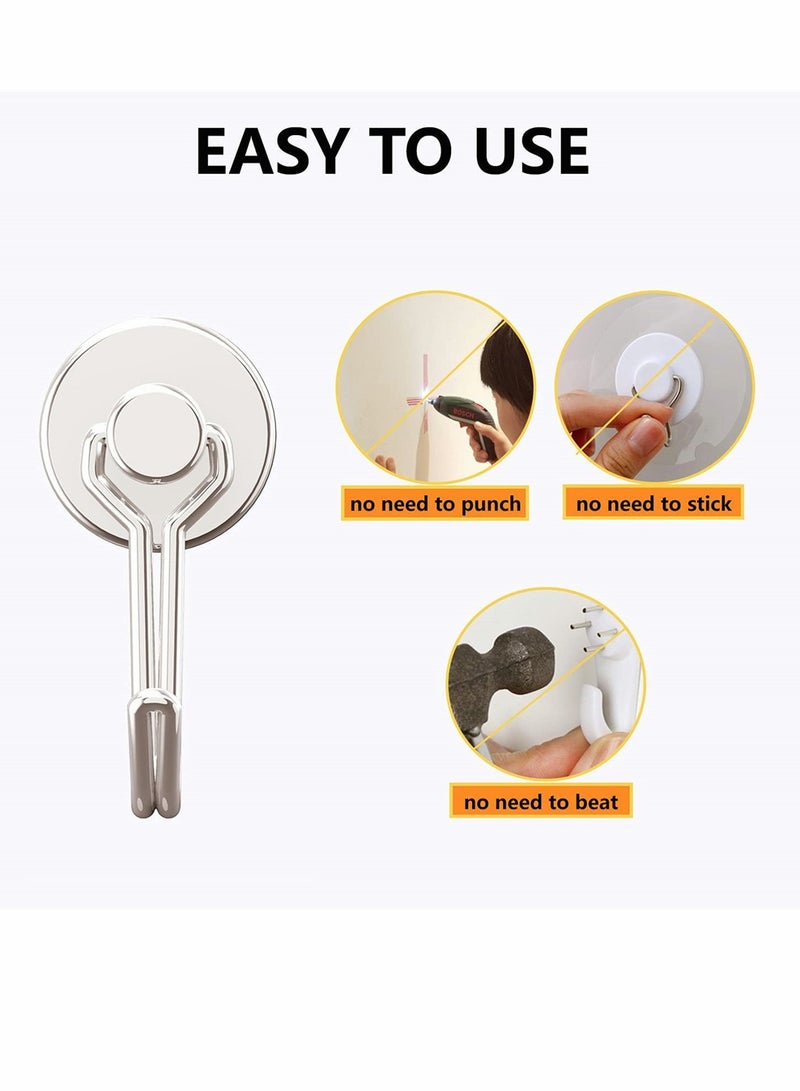 Excefore Magnetic Hooks Pack of 10 Silver Heavy Duty Strong Magnet Hook with Rust Proof for Indoor Outdoor Hanging Refrigerator Grill Kitchen Key Holder Locker Classroom  - Image 5
