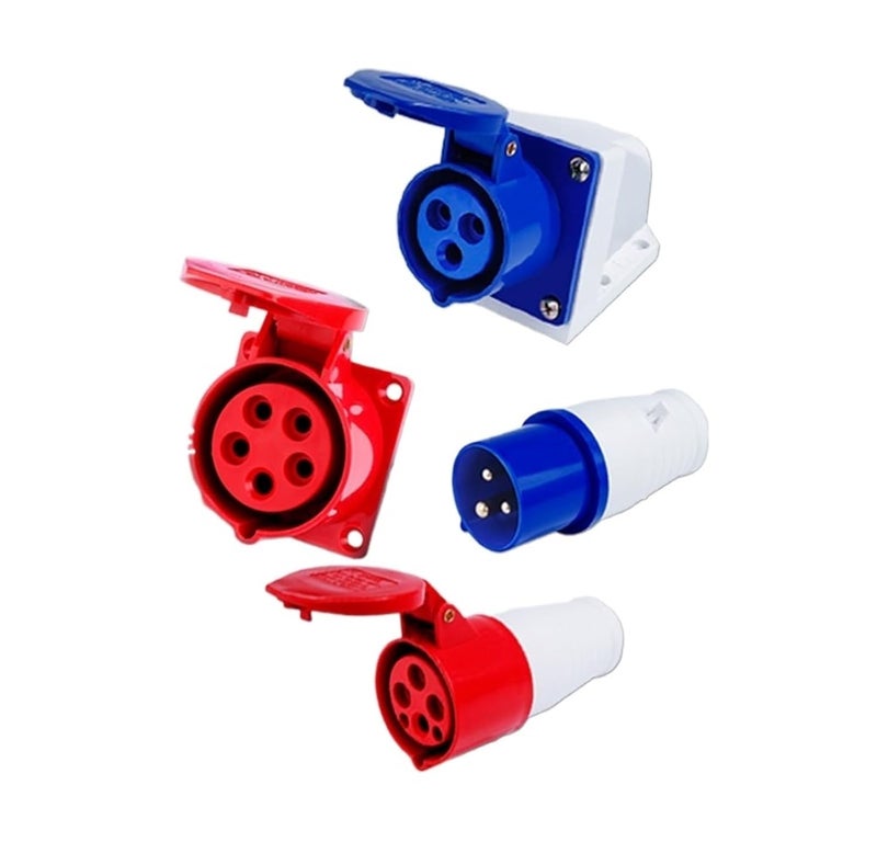 Industrial Socket Connector Coupler 3 core 4 5 16A/32A Waterproof Aviation Male and Female Docking(3 core 32A Concealed Socket) - Image 2