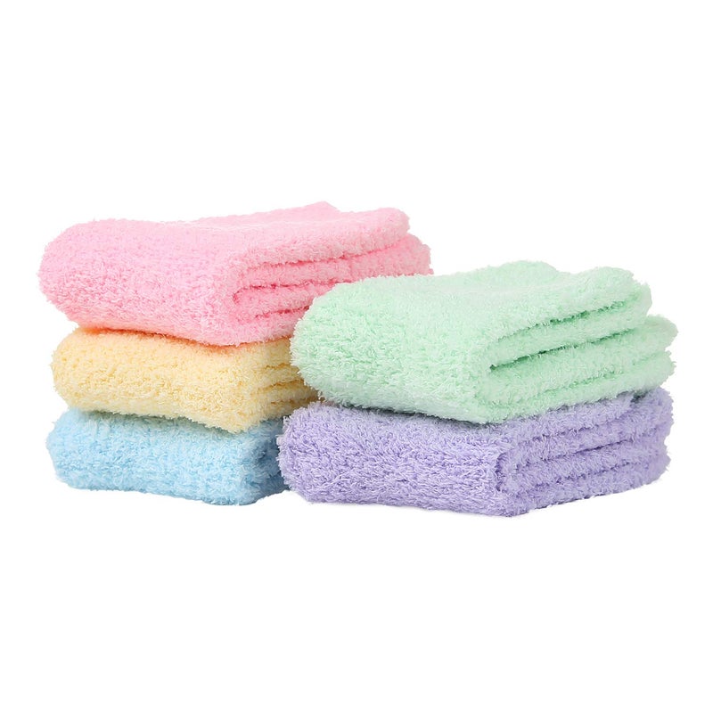 Zando Women's Winter Fuzzy Warm Crew Sock Microfiber Cozy Sleeping Plush Socks Thick Fluffy Slipper Sock Casual Super Soft Home Sock 5 Pairs Rainbow Solid One Size - Image 3