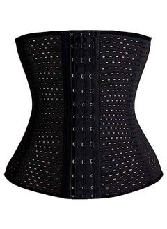 Women Breathable Polyester Corset Body Shaper Training Waist Cincher Tummy Control Shaper Belt    Black