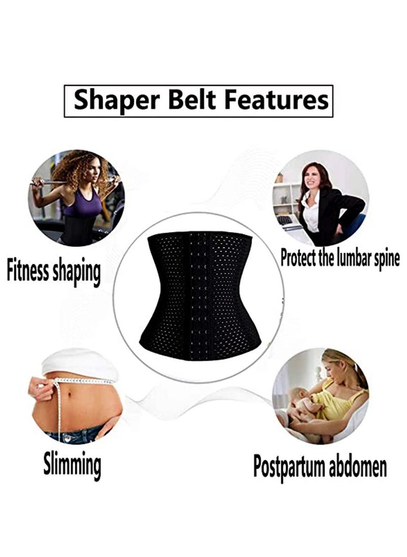 Generic - Women Breathable Polyester Corset Body Shaper Training Waist Cincher Tummy Control Shaper Belt    Black - Image 1
