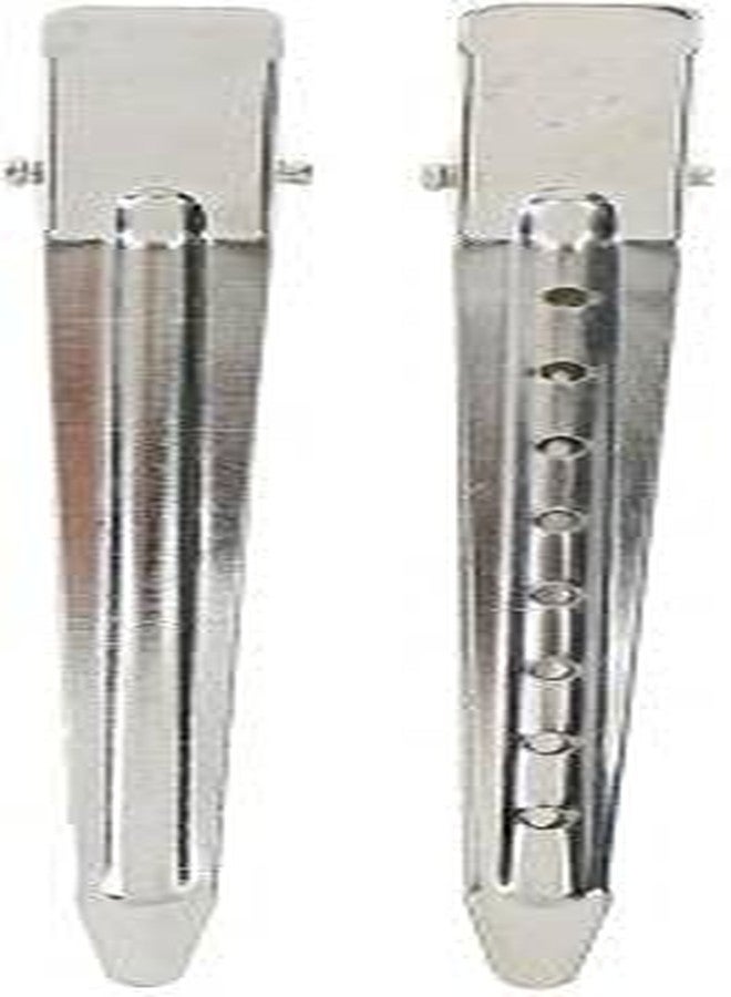 Osking 12 PCS Professional Salon Hair Styling Steel Section Clips Hairdressing Hair Cutting for Parlor Home Hair Clip (Silver) - Image 3