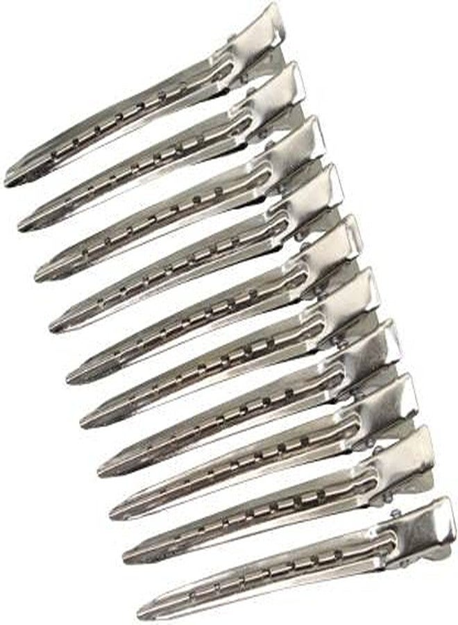 Osking 12 PCS Professional Salon Hair Styling Steel Section Clips Hairdressing Hair Cutting for Parlor Home Hair Clip (Silver) - Image 1