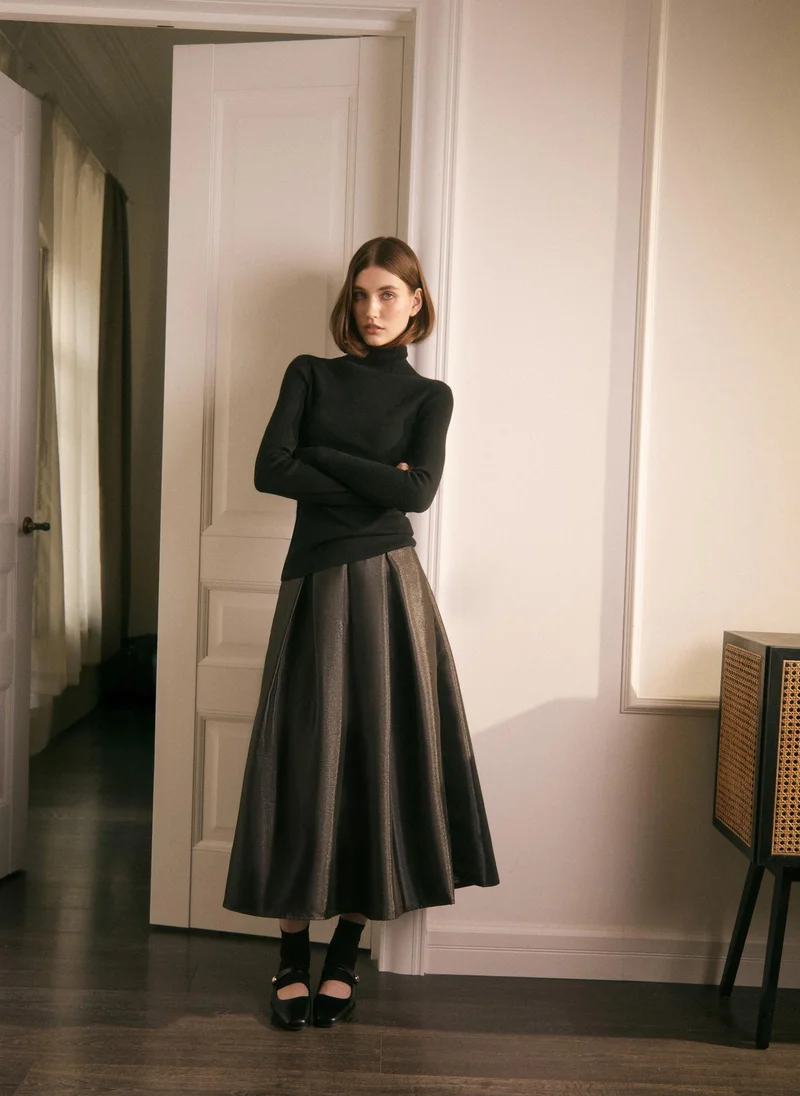 Lichi  Flared maxi skirt with large pleats for Women | Best Price UAE