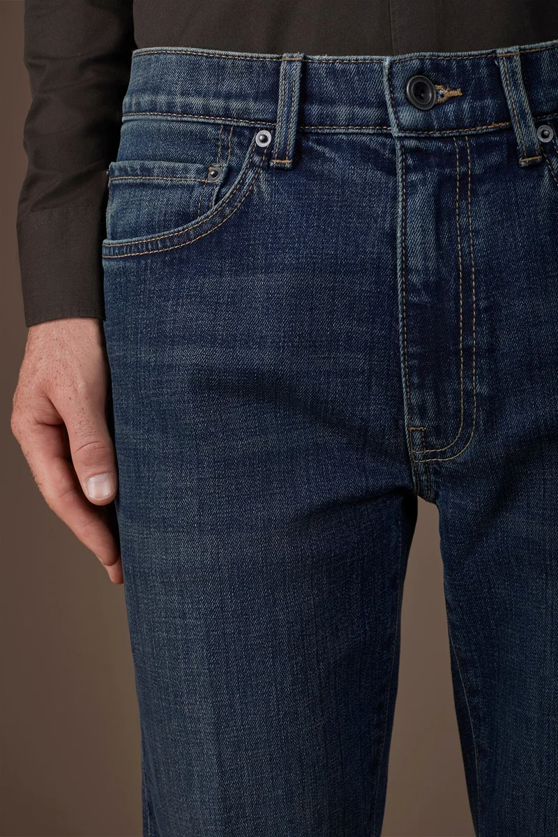 Doppelganger Blue Men's regular fit 5-pocket jeans - DK Denim for Men | Best Price UAE