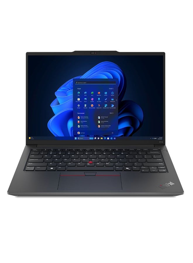 Lenovo ThinkPad E14 21M7001UAD Laptop With 14 Inch  WUXGA (1920x1200) Display IPS, Ultra 7 155H Processor/16GB RAM DDR5 /1TB SSD / Integrated Intel Arc Graphics/ No DVD/ Bag/ DOS(Without Windows) English/Arabic Black - Image 1