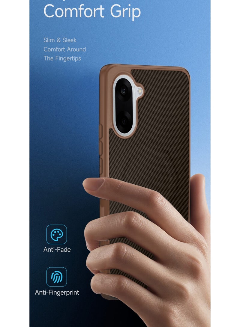 Wtech OnePlus Nord CE5 5G 2025 Soft Silicone Carbon Fiber Magsafe Protective Back Case Cover (MCFPSN) - Brown - Image 2