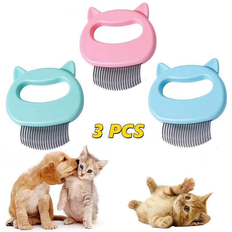 Ameliade Cat Comb Pet Cat Short & Long Hair Removal Massaging Shell Comb Soft Deshedding Brush Grooming and Shedding Matted Fur Remover Massage Dematting Tool for Dog Puppy Rabbit Bunny (3 PCS) - Image 1