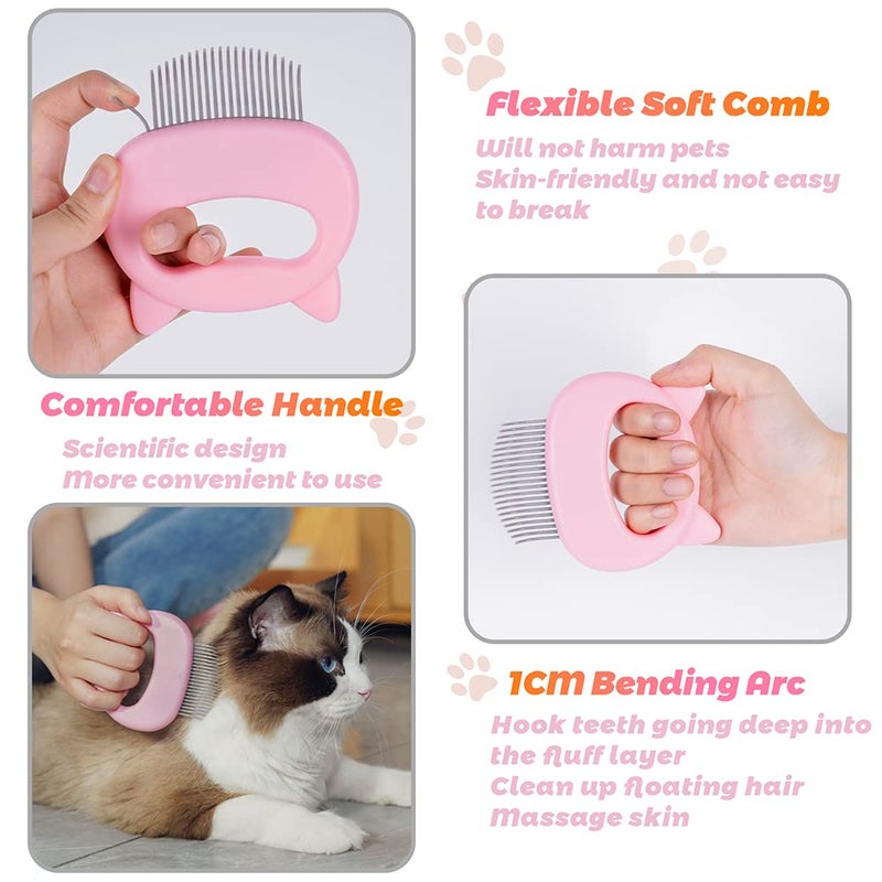 Ameliade Cat Comb Pet Cat Short & Long Hair Removal Massaging Shell Comb Soft Deshedding Brush Grooming and Shedding Matted Fur Remover Massage Dematting Tool for Dog Puppy Rabbit Bunny (3 PCS) - Image 4