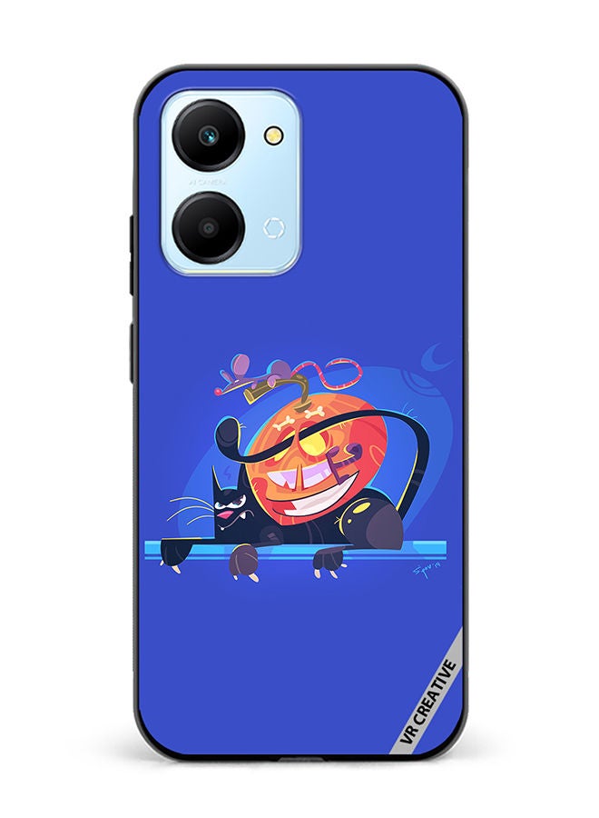VR CREATIVE Protective Case Cover For Honor Play7T Halloween Cat Design Multicolour - Image 1