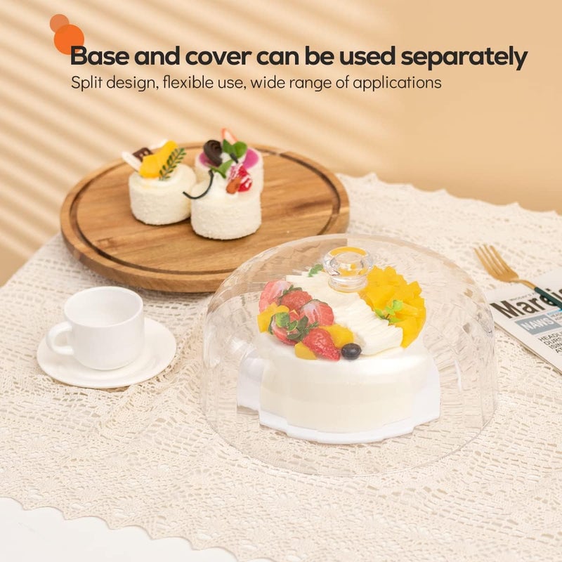 cutesun acacia wood cake stand with lid, 11.8'' Rotating Cake Stand with Dome, Shaterproof 10.4'' Acrylic Cake Display Cover, Cake Holder Tray for Wedding Gift，Kitchen,Birthday,Parties,Baking Gifts - Image 4