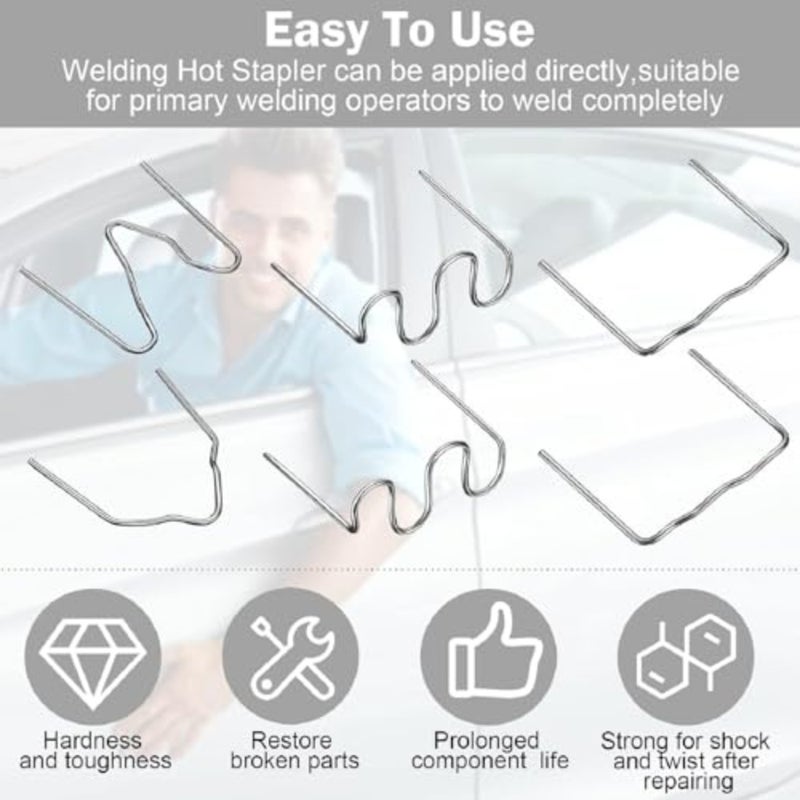 3000Pcs Welder Staples, 6 Shape of Hot Staple for Automotive Repair Machine Welding with Storage Box, Car Auto Bumpers Weldings Repair Stapler, Welding Staples Repairs Tool Kit for All Cars - Image 2