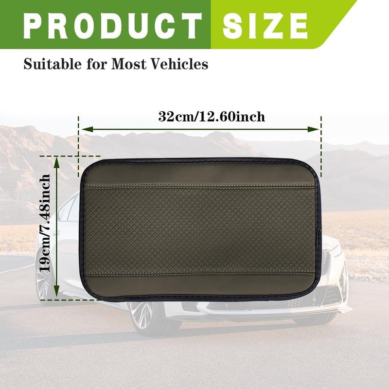 وسادة مسند ذراع وحدة التحكم المركزية للسيارة، بحجم 12.6×7.2 بوصة، مصنوعة من جلد PU مقاوم للماء، لحماية صندوق مسند الذراع، غطاء لوحة التحكم المركزية للسيارة، إكسسوارات داخلية عالمية للسيارات والشاحنات والسيارات الدفع الرباعي (SUVs). - Image 3