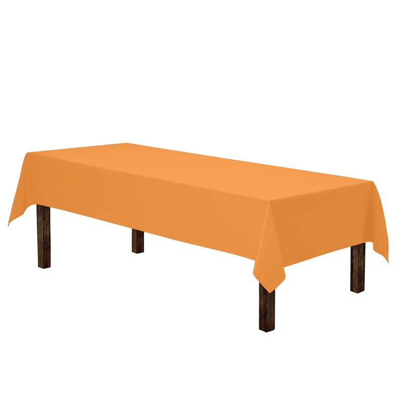 Gee Di Moda Rectangle Tablecloth - 60 x 84 Inch Orange Table Cloth for 5 Foot Rectangle Table - Heavy Duty Washable Fabric - for 5 Ft Buffet Table, Holiday Party, Dinner, Wedding & Baby Shower - Image 2