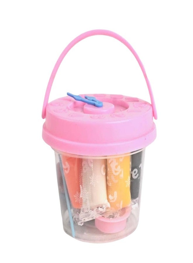 Kalra Magic Multi-Color Soft Clay Bucket for Kids 12 Bright Colors in Resealable Container with Handle Pink Pack 1 - Image 1