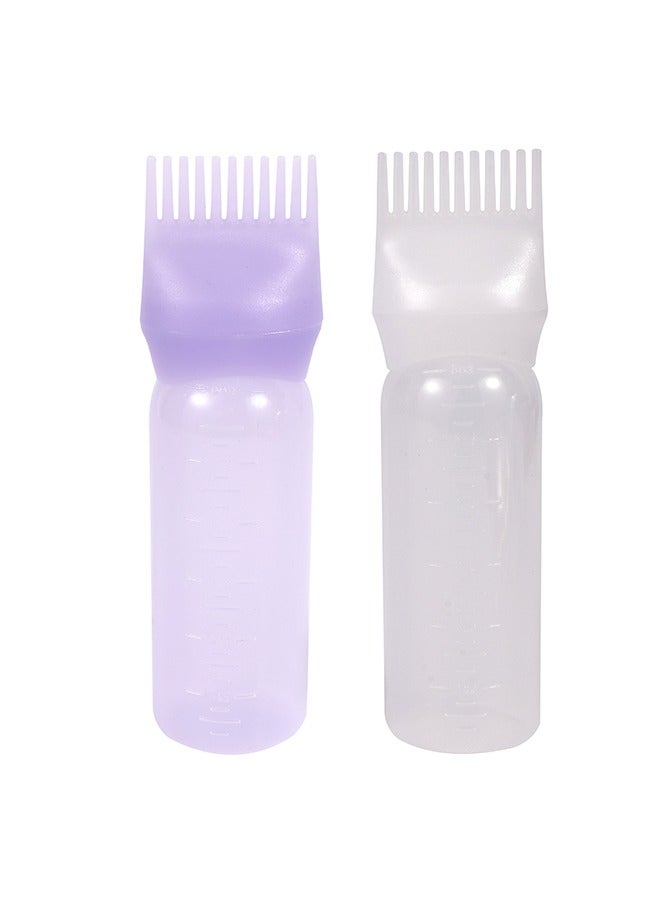 LAWAZIM Hair Dyeing Bottle with Comb -2 Piece 160ml– Refillable Plastic Oil Root Comb Applicator with Comb & Scale – Assorted Colors Sent Randomly (Color Not Selectable) – For Dye, Oil & Root Touch-Up - Image 1