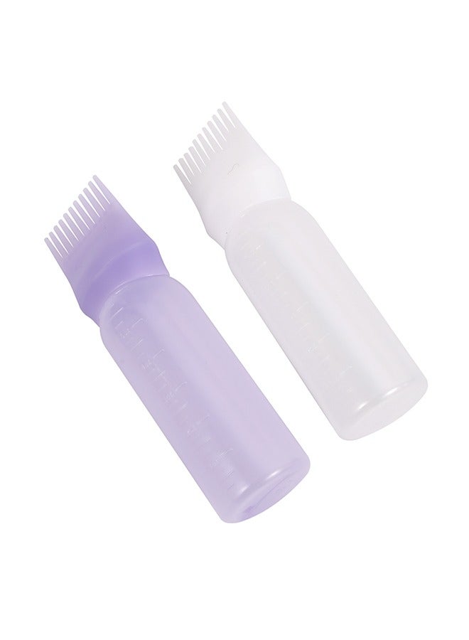 LAWAZIM Hair Dyeing Bottle with Comb -2 Piece 160ml– Refillable Plastic Oil Root Comb Applicator with Comb & Scale – Assorted Colors Sent Randomly (Color Not Selectable) – For Dye, Oil & Root Touch-Up - Image 2
