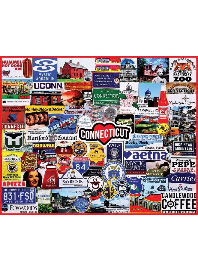 White Mountain Puzzles I Love Connecticut 1000 Piece Jigsaw Puzzle - Image 2