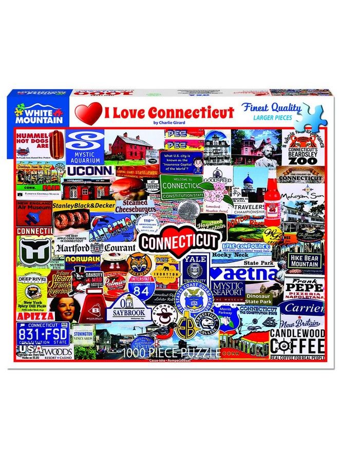 White Mountain Puzzles I Love Connecticut 1000 Piece Jigsaw Puzzle - Image 3