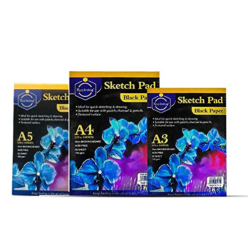 HAKIMS HS Artist Acid Free A3 Black Paper Sketch Pad