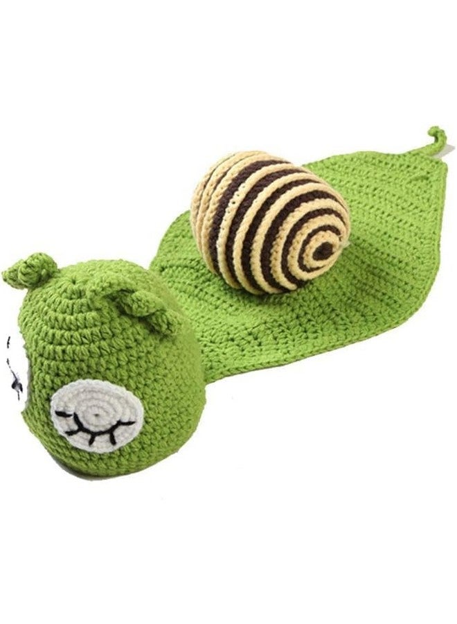 BabyMoon Snail Crochet New Born Photography Shoot Props Costume (Emerald Green) - Image 2